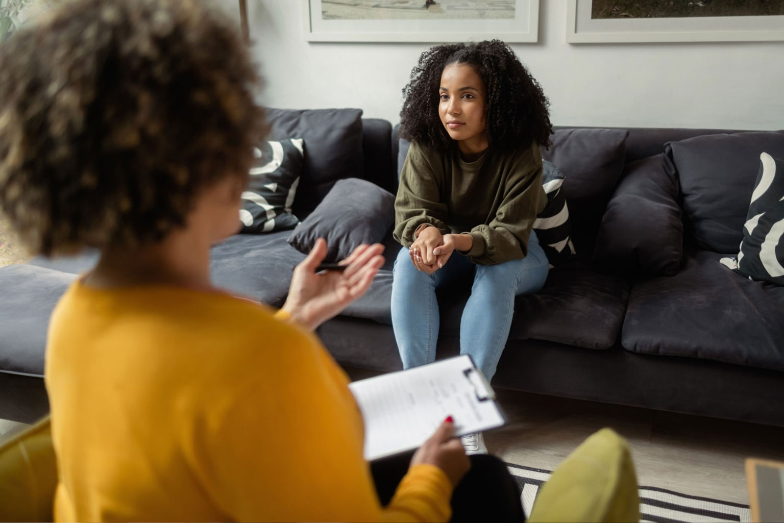 Young woman in coaching session
